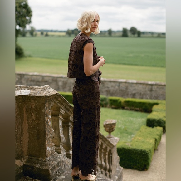 Antonio Melani x Jennifer Sumko Sara Laser Cut Lace High Rise Full Length Pants - Picture 7 of 11